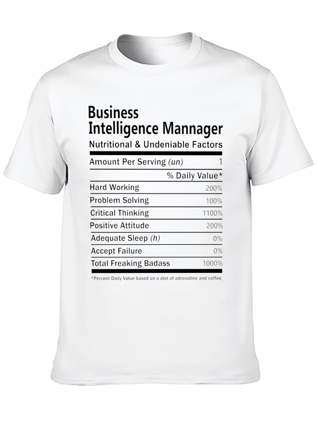 Business Intelligence Manager Novelty T-Shirt
