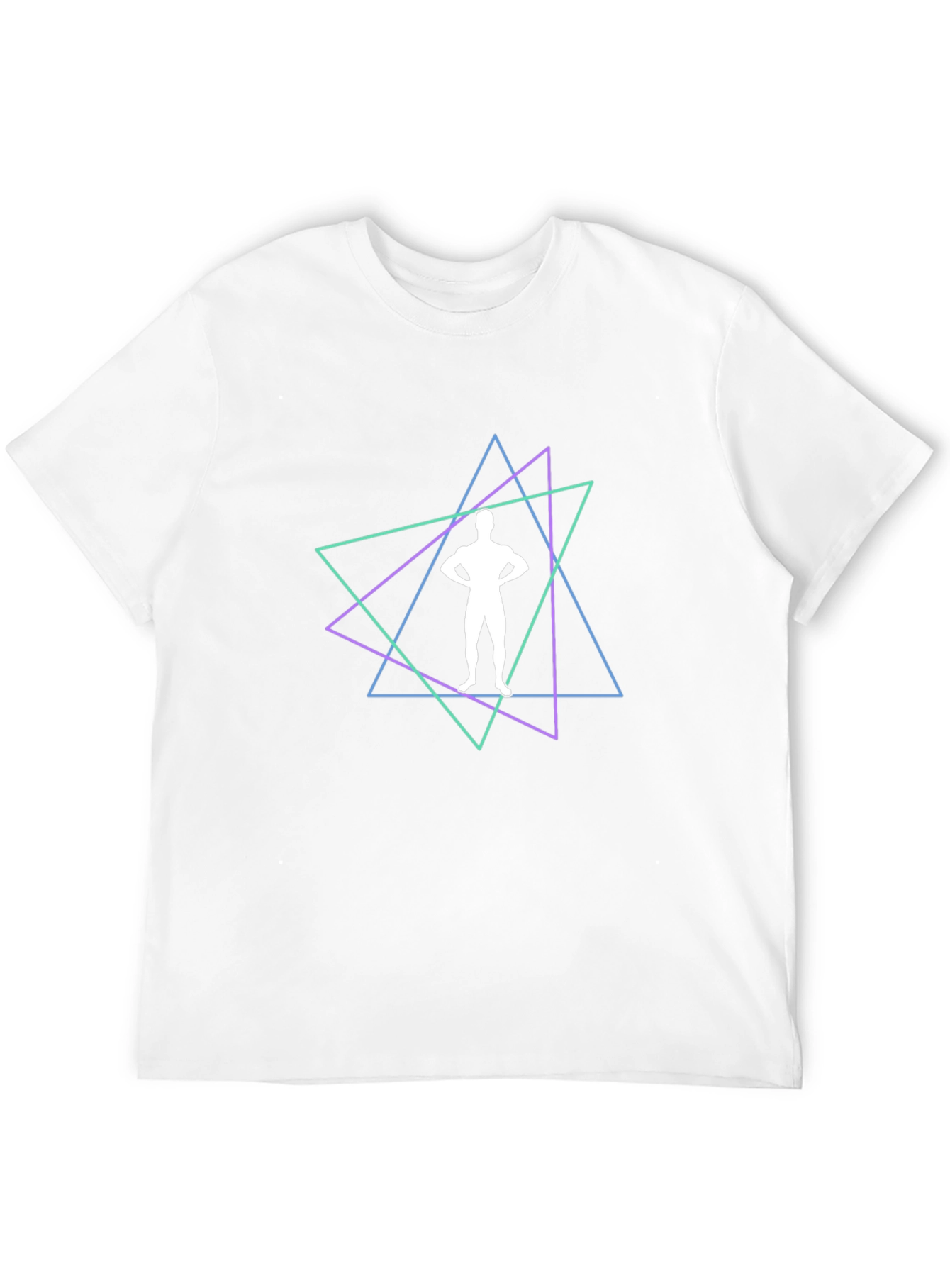 Geometric Bodybuilder Graphic Black T-Shirt
