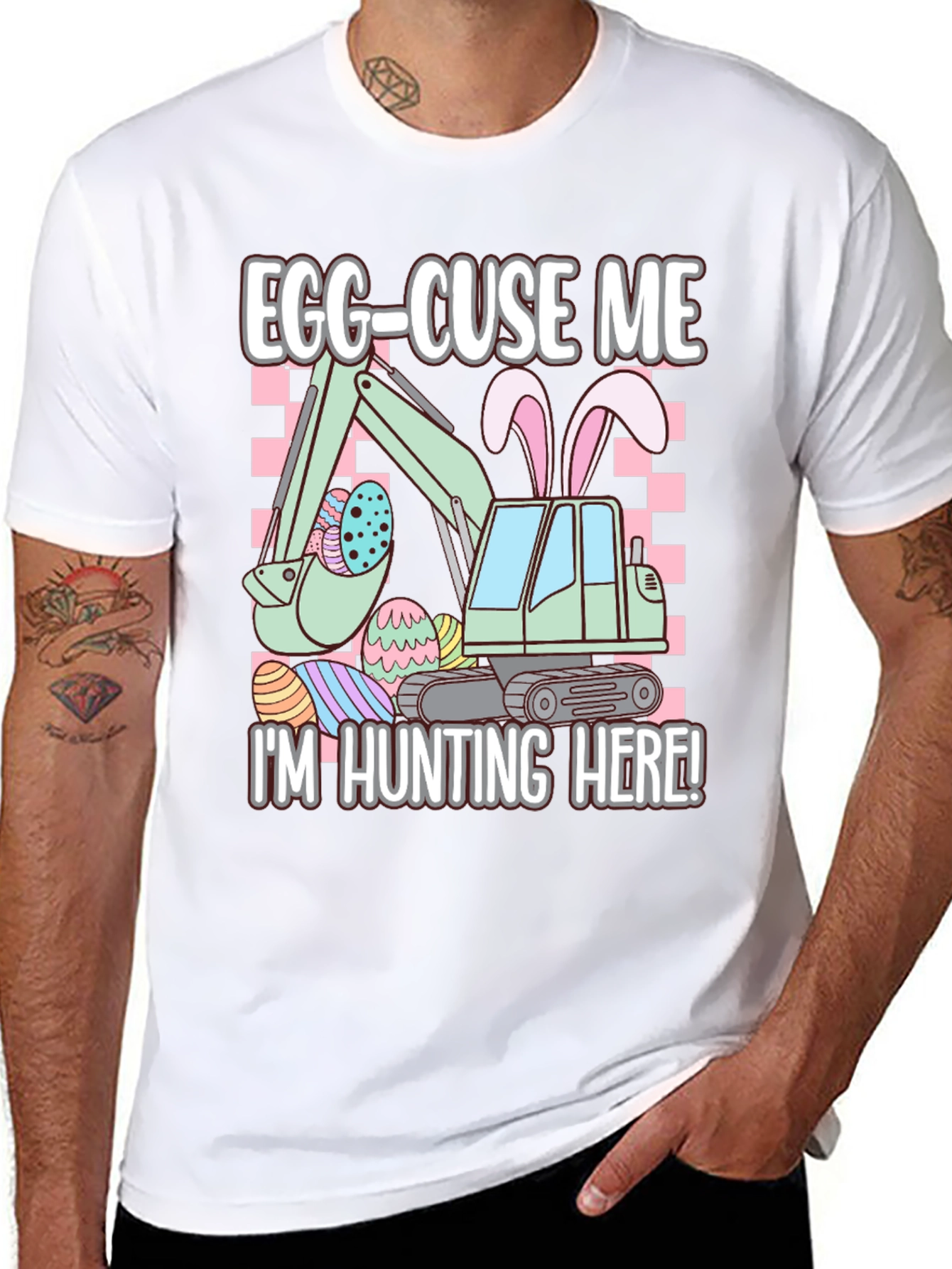 Egg-Cuse Me Easter Excavator T-Shirt