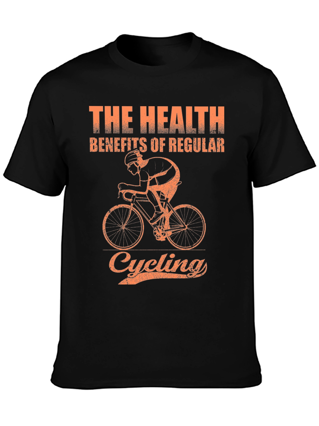 Cycling Health Benefits Graphic Tee - Black Cotton T-Shirt