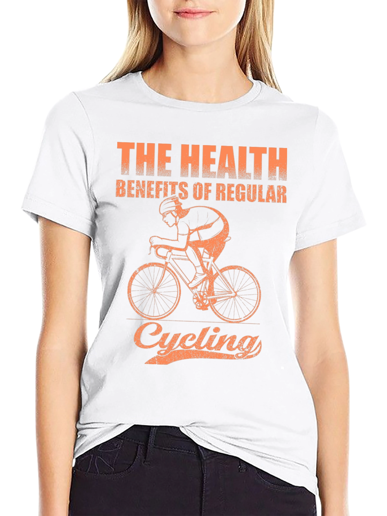 Cycling Health Benefits Graphic Tee - Black Cotton T-Shirt