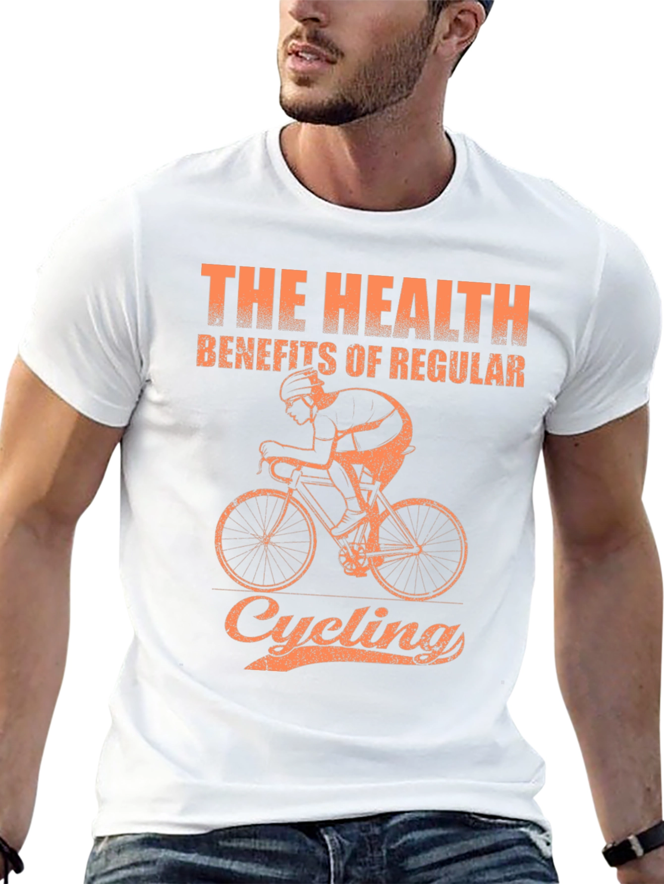 Cycling Health Benefits Graphic Tee - Black Cotton T-Shirt