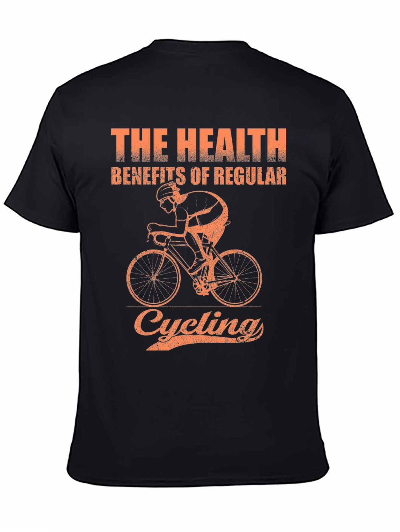 Cycling Health Benefits Graphic Tee - Black Cotton T-Shirt