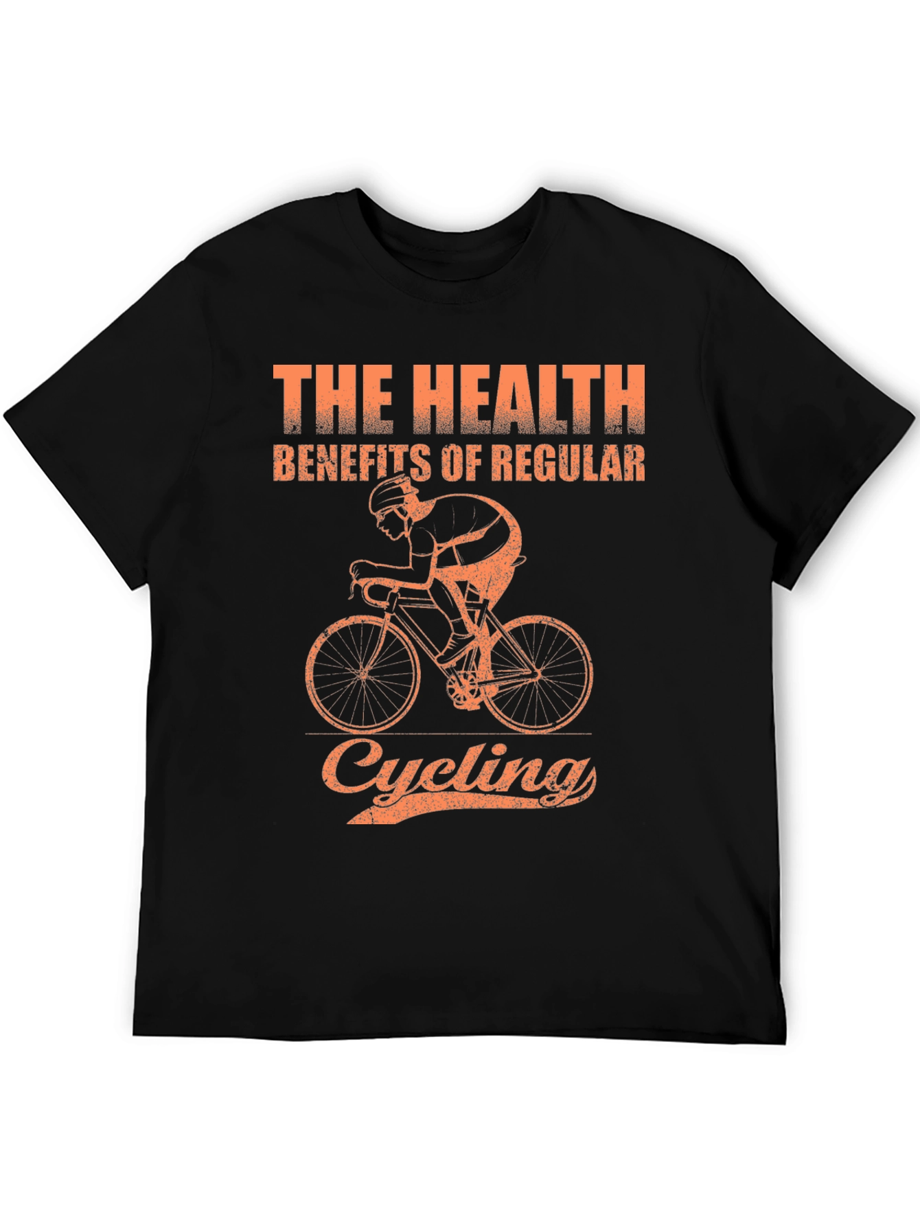 Cycling Health Benefits Graphic Tee - Black Cotton T-Shirt