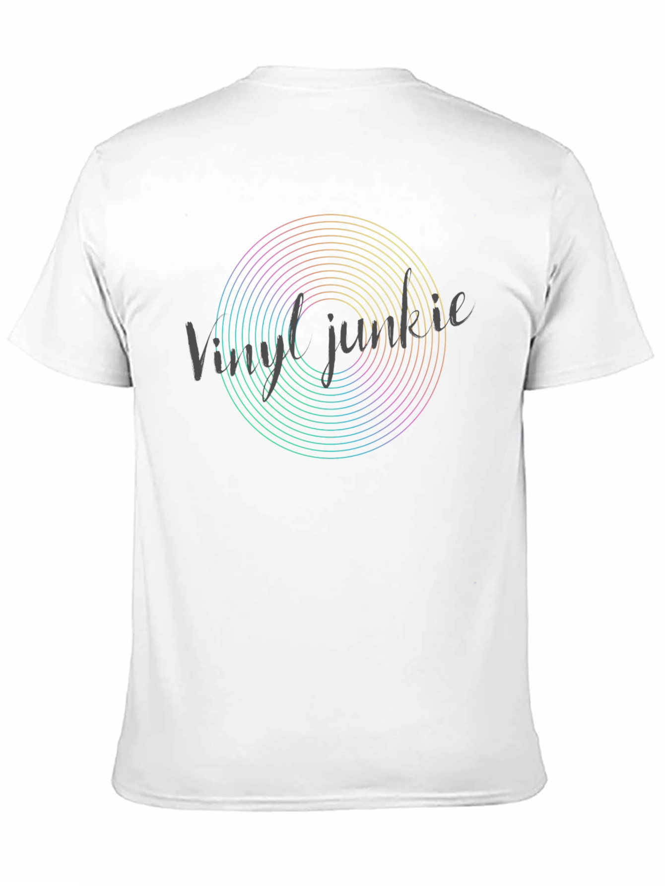 Vinyl Jumble Rainbow Circle Black T-Shirt