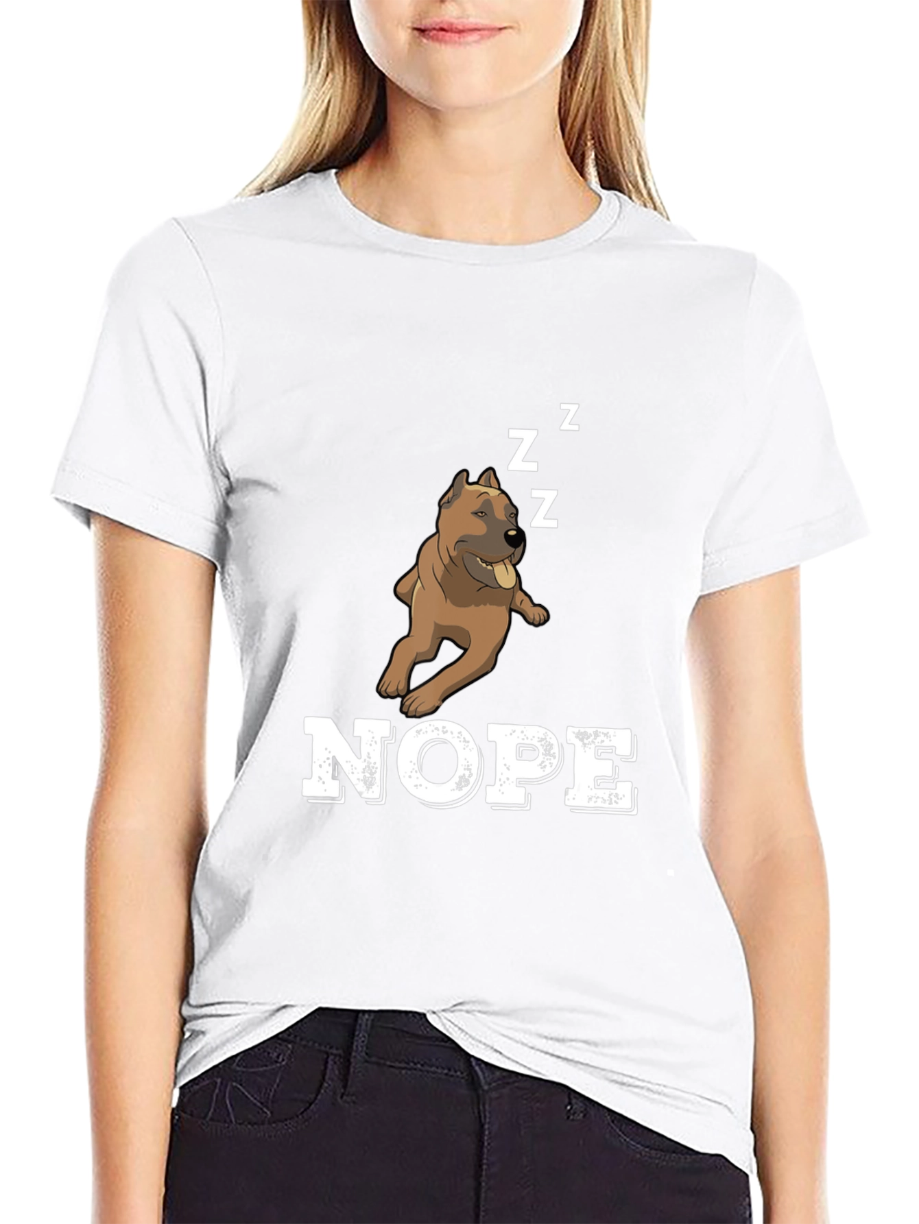Nope Dog T-Shirt: Funny Sleepy Bulldog Tee