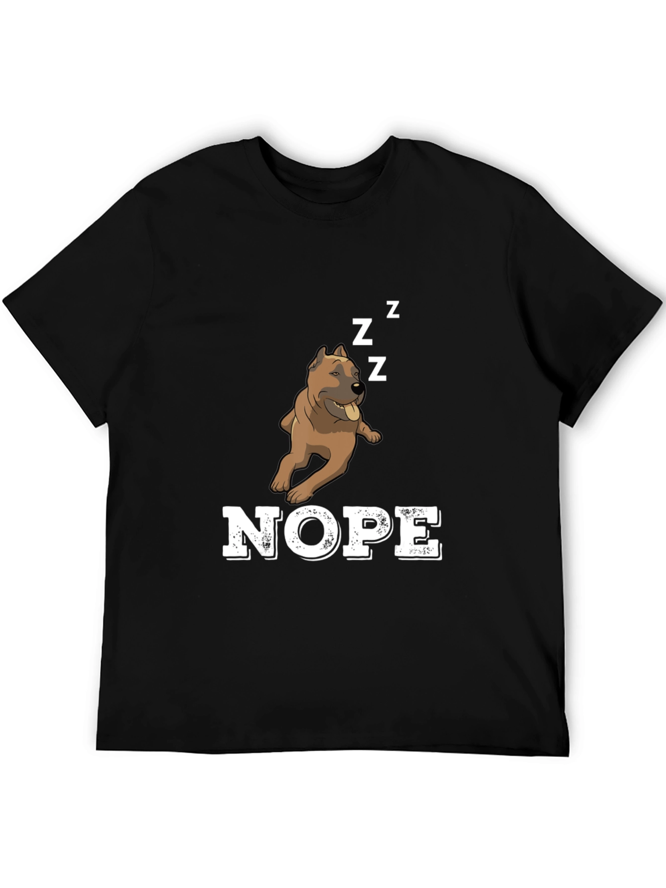 Nope Dog T-Shirt: Funny Sleepy Bulldog Tee