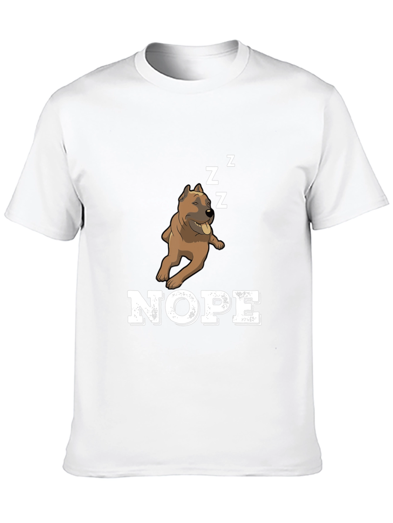 Nope Dog T-Shirt: Funny Sleepy Bulldog Tee
