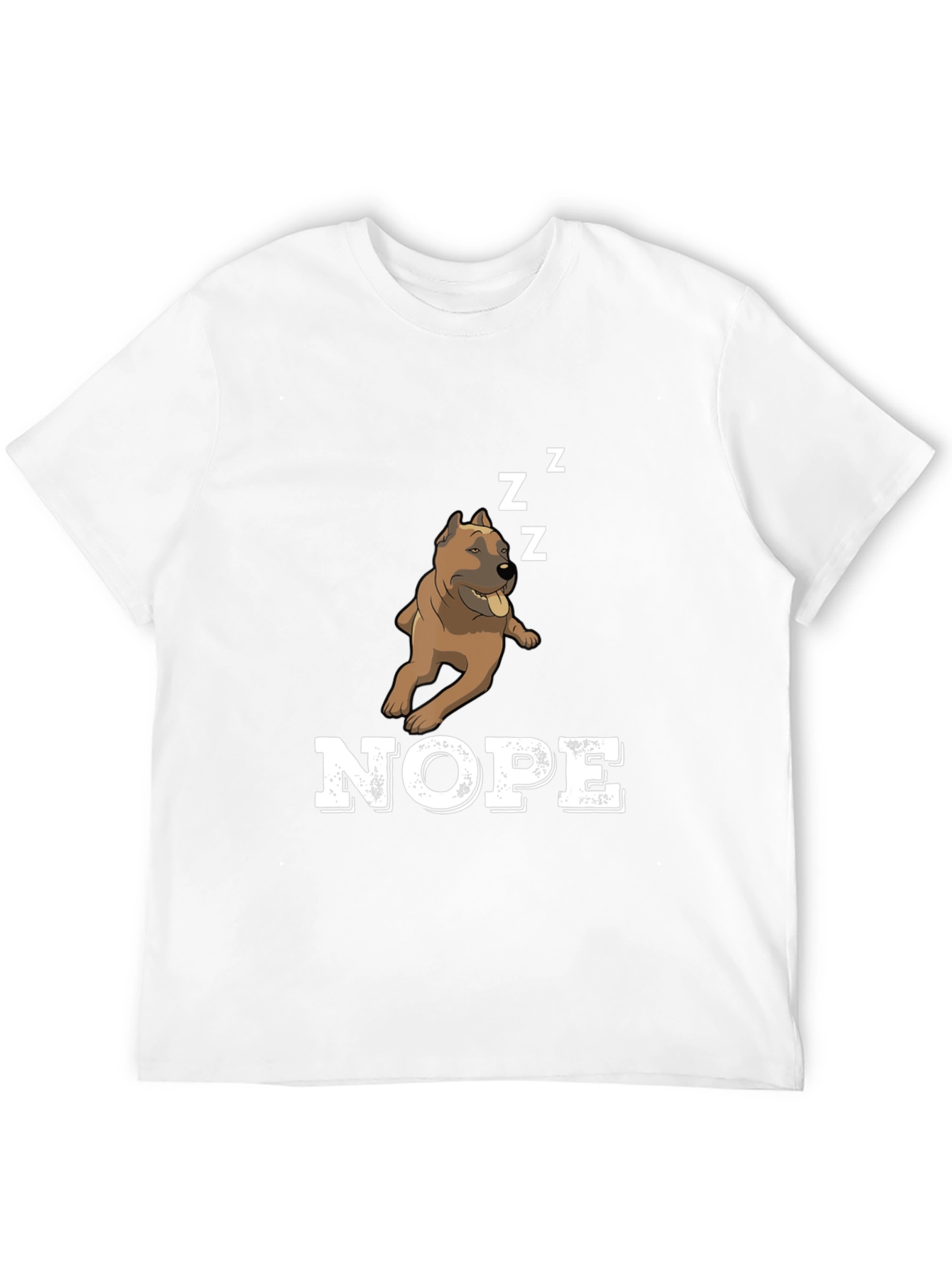 Nope Dog T-Shirt: Funny Sleepy Bulldog Tee