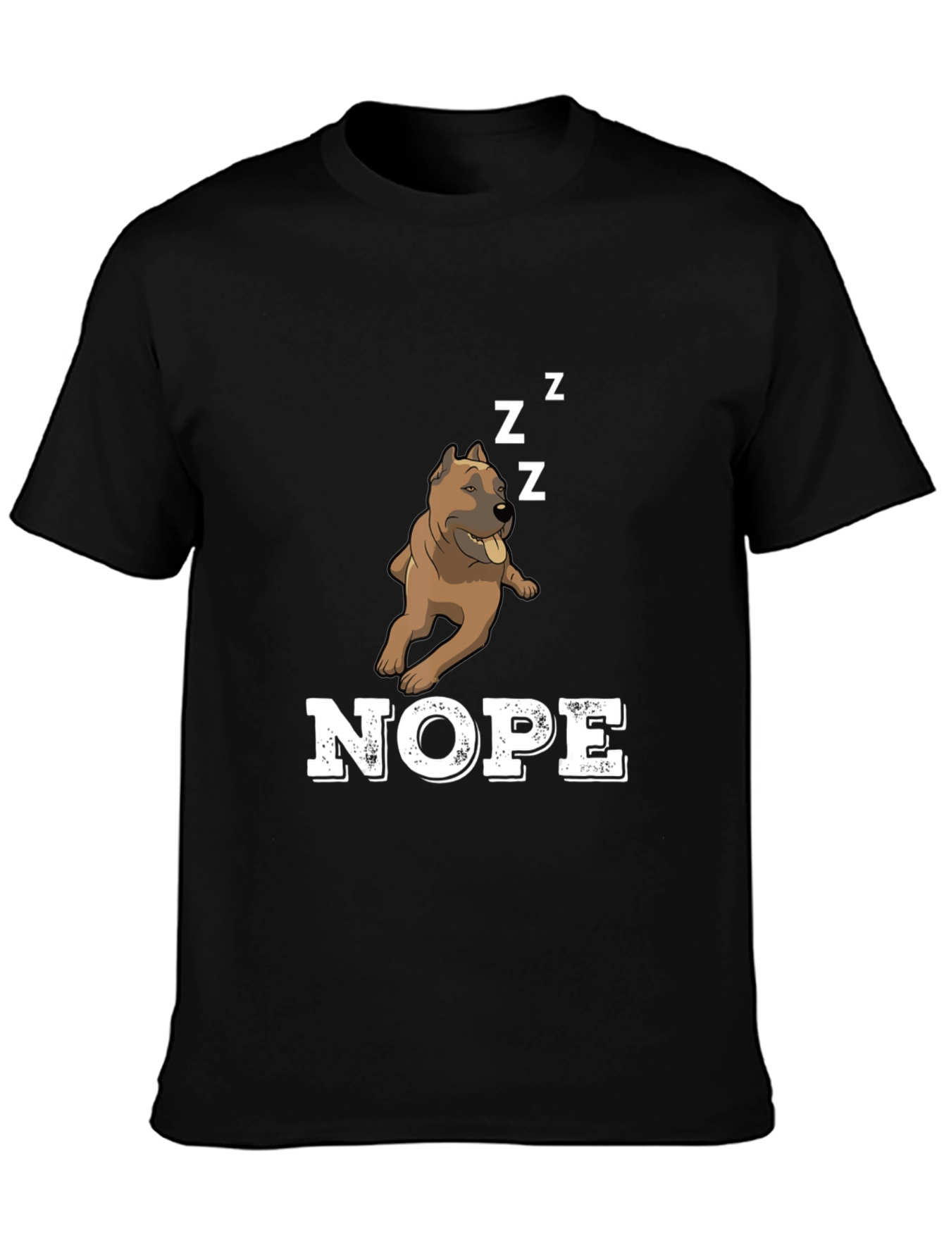 Nope Dog T-Shirt: Funny Sleepy Bulldog Tee