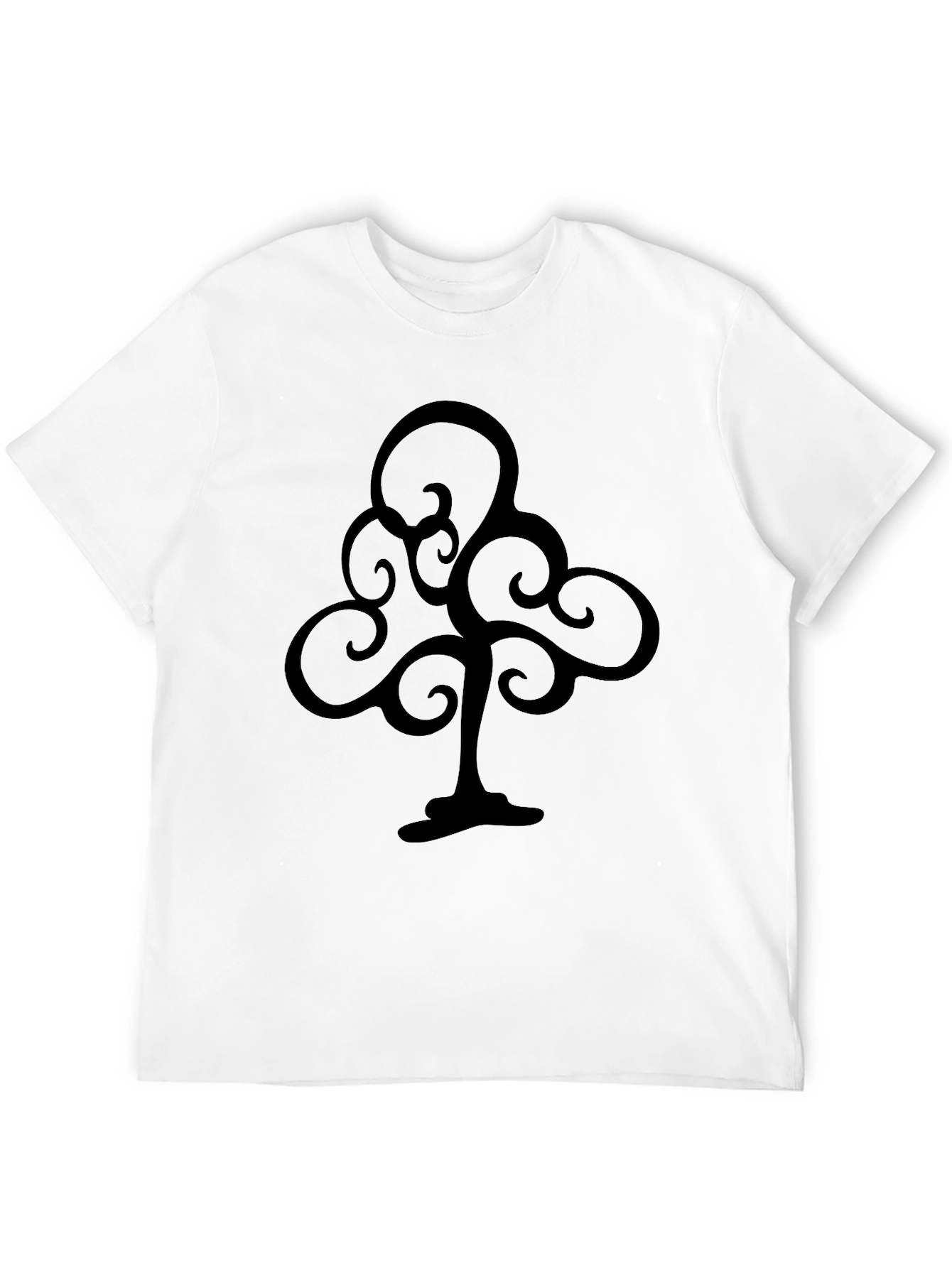 Abstract Tree Graphic Black T-Shirt