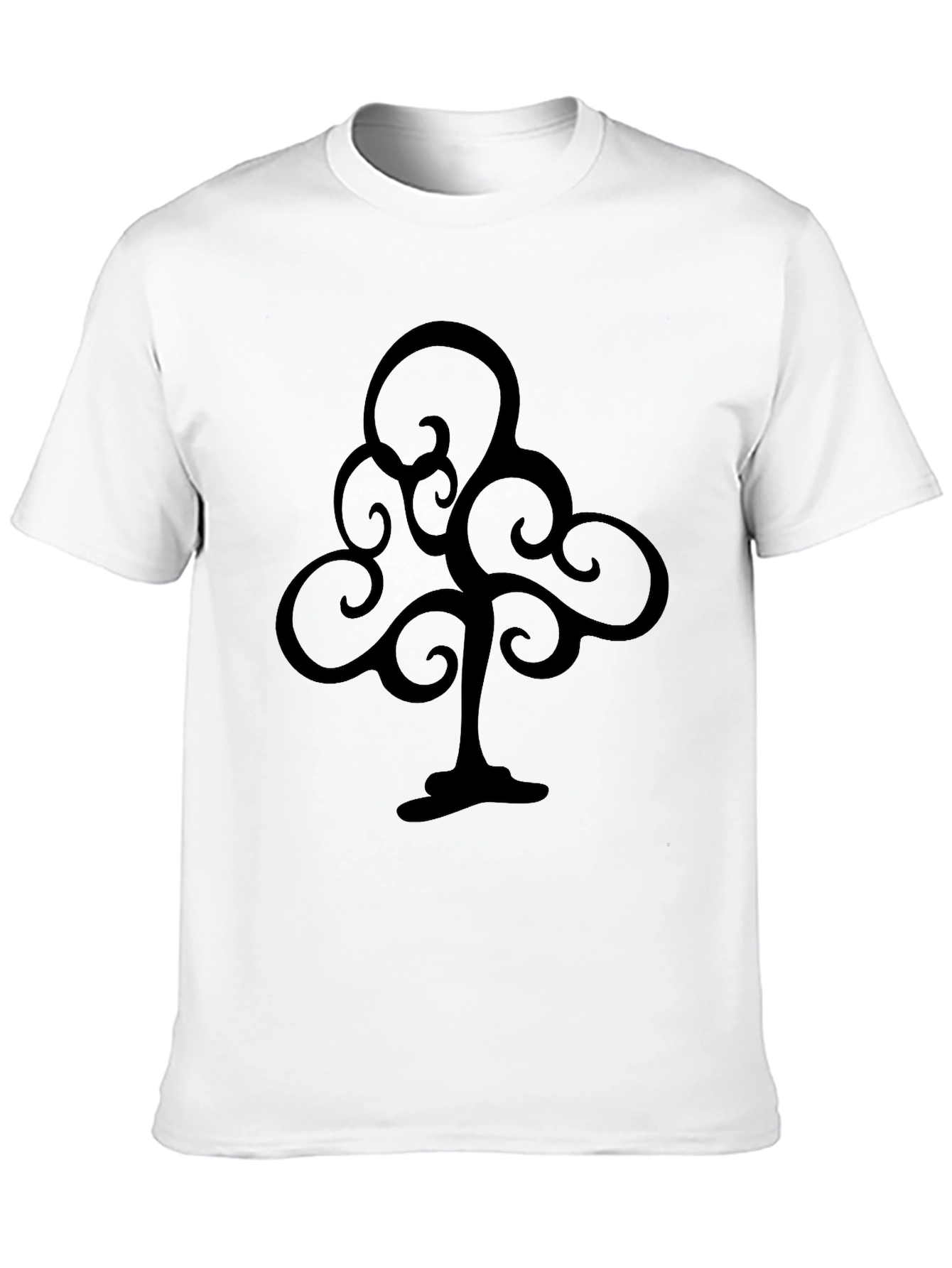 Abstract Tree Graphic Black T-Shirt