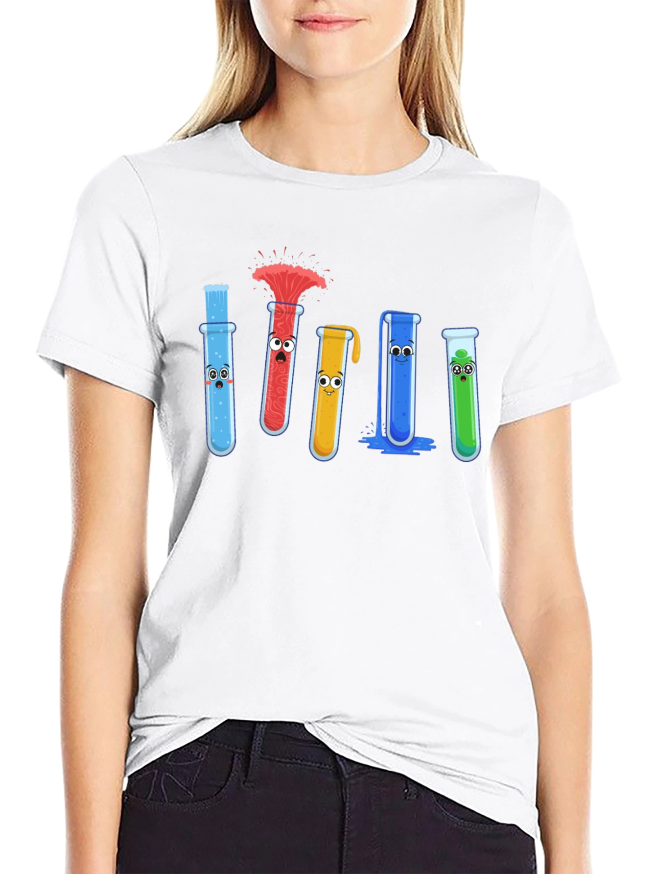 Science Beaker Cartoon Graphic Tee