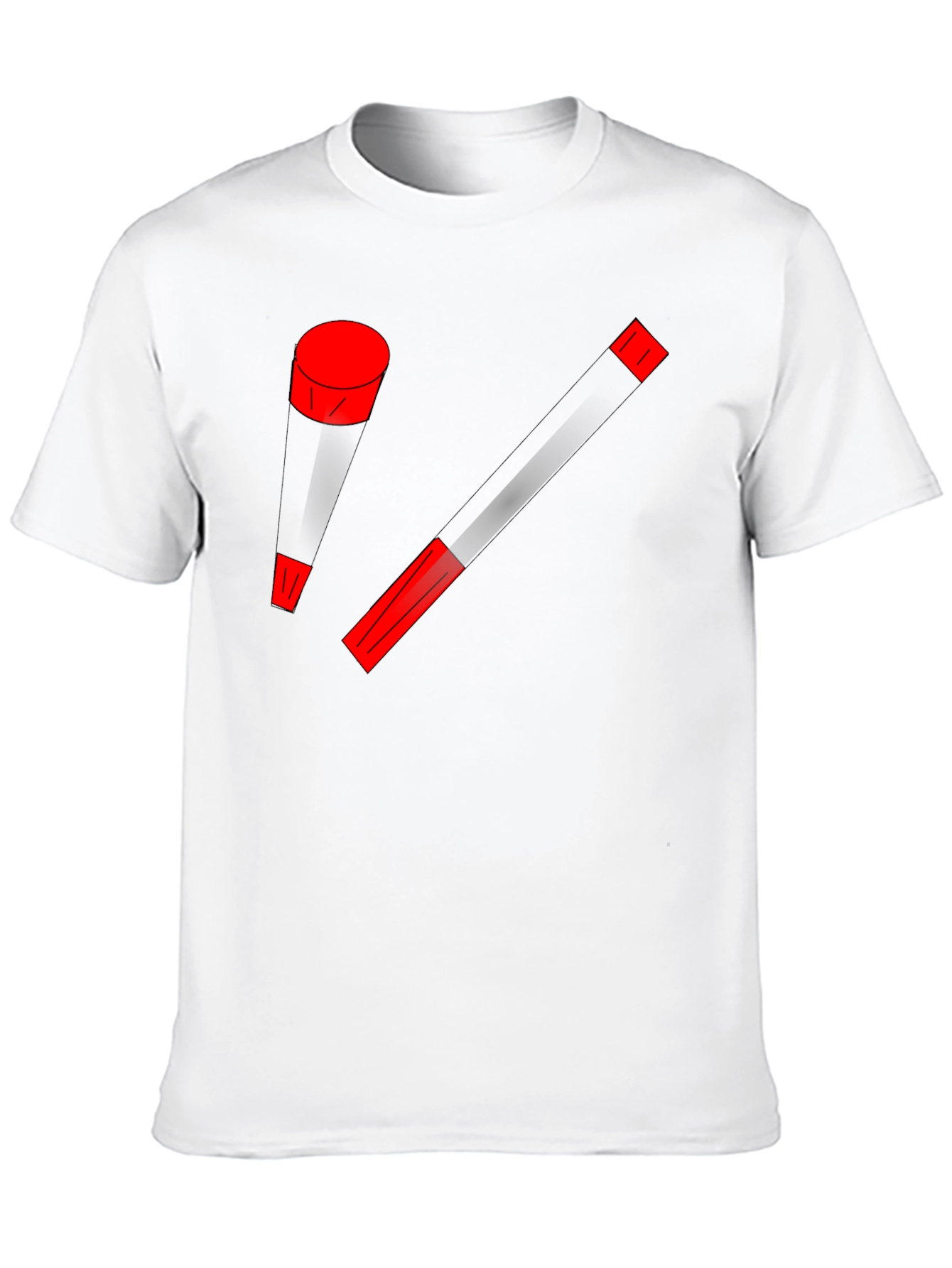 Modern Art Black T-Shirt with Red Accents