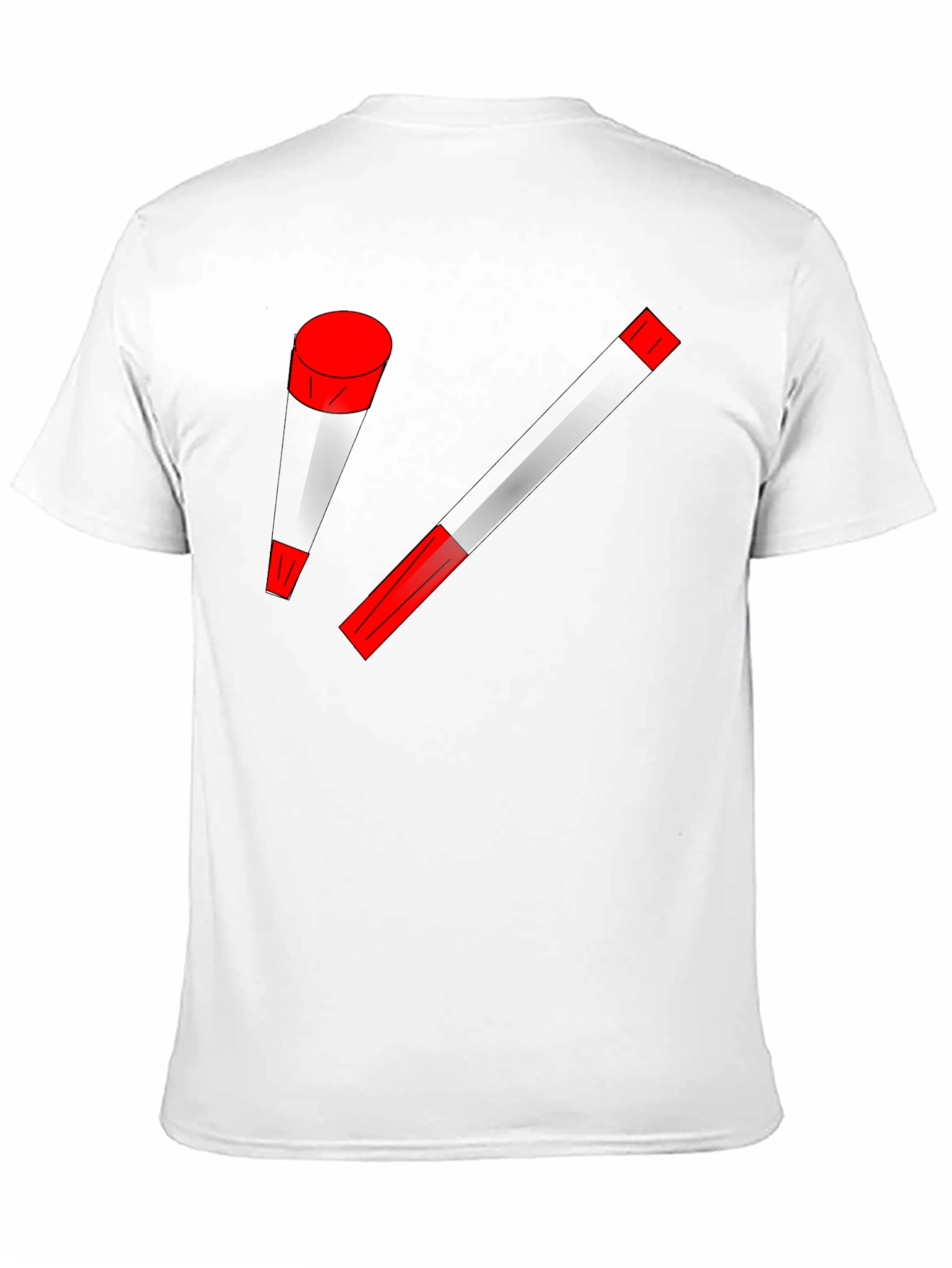 Modern Art Black T-Shirt with Red Accents