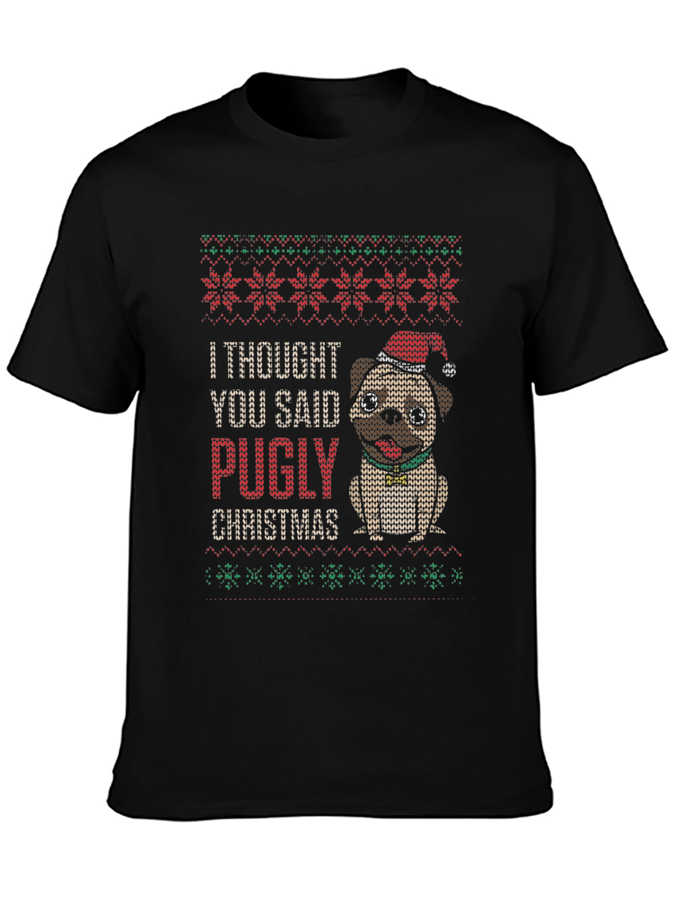 Pugly Christmas T-Shirt Ugly Sweater Style