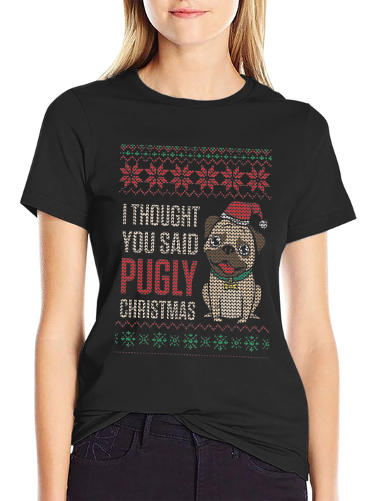 Pugly Christmas T-Shirt Ugly Sweater Style