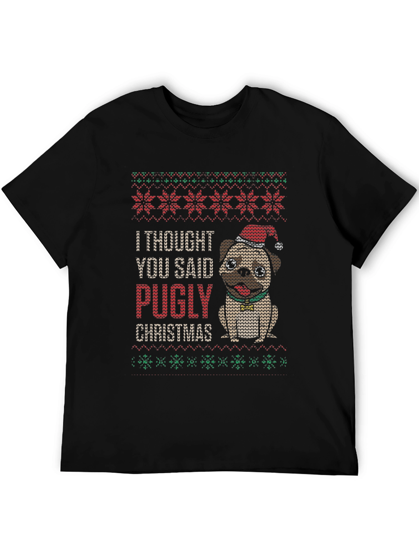 Pugly Christmas T-Shirt Ugly Sweater Style
