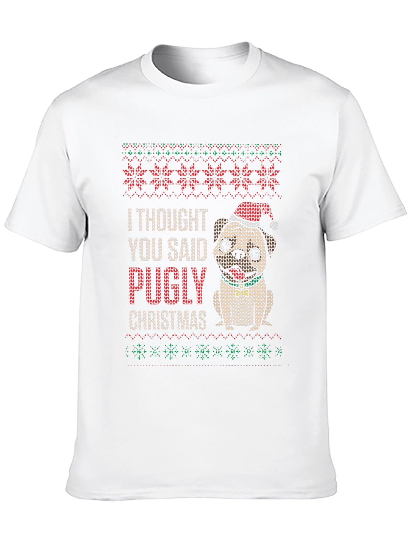 Pugly Christmas T-Shirt Ugly Sweater Style