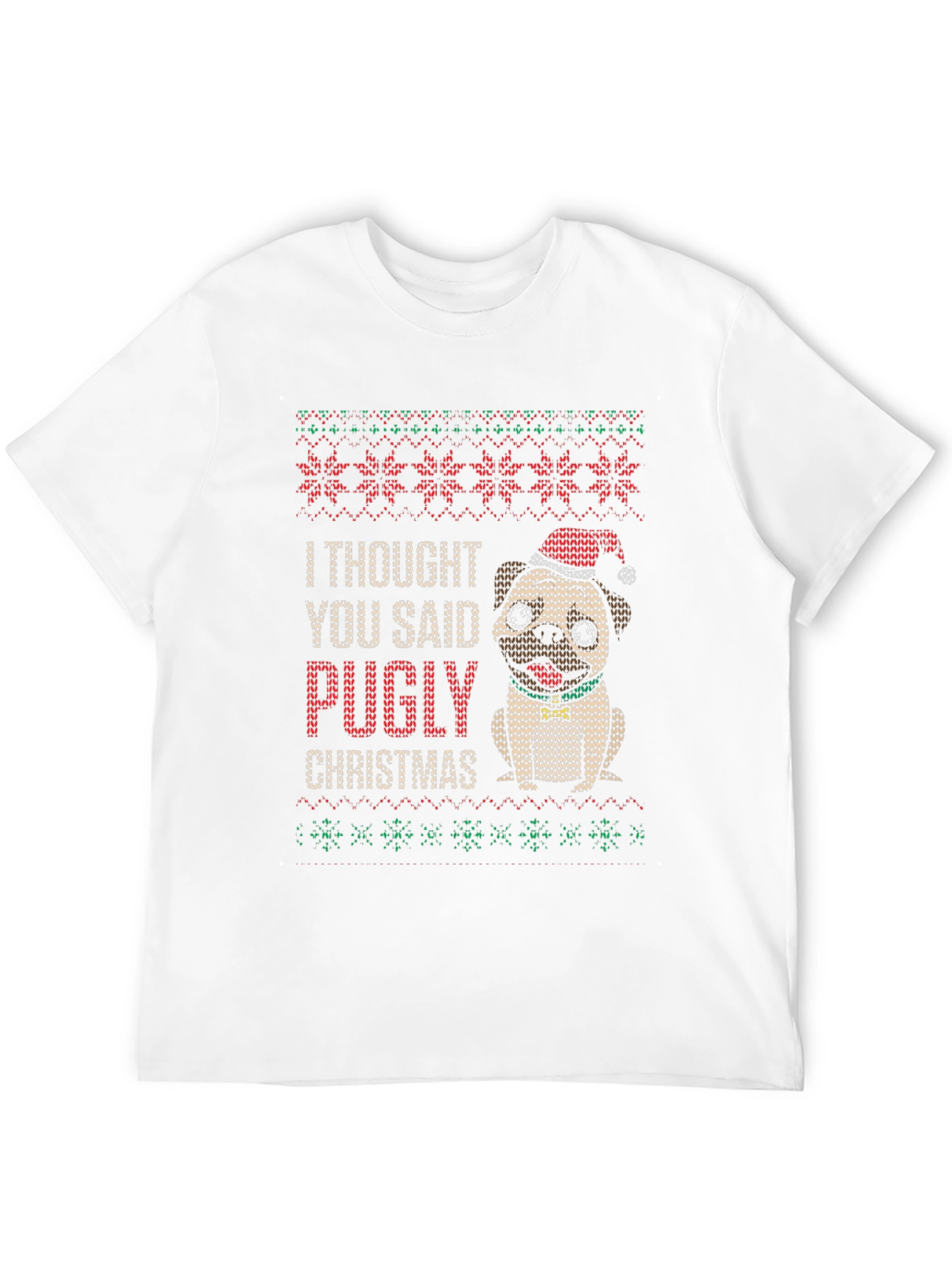 Pugly Christmas T-Shirt Ugly Sweater Style