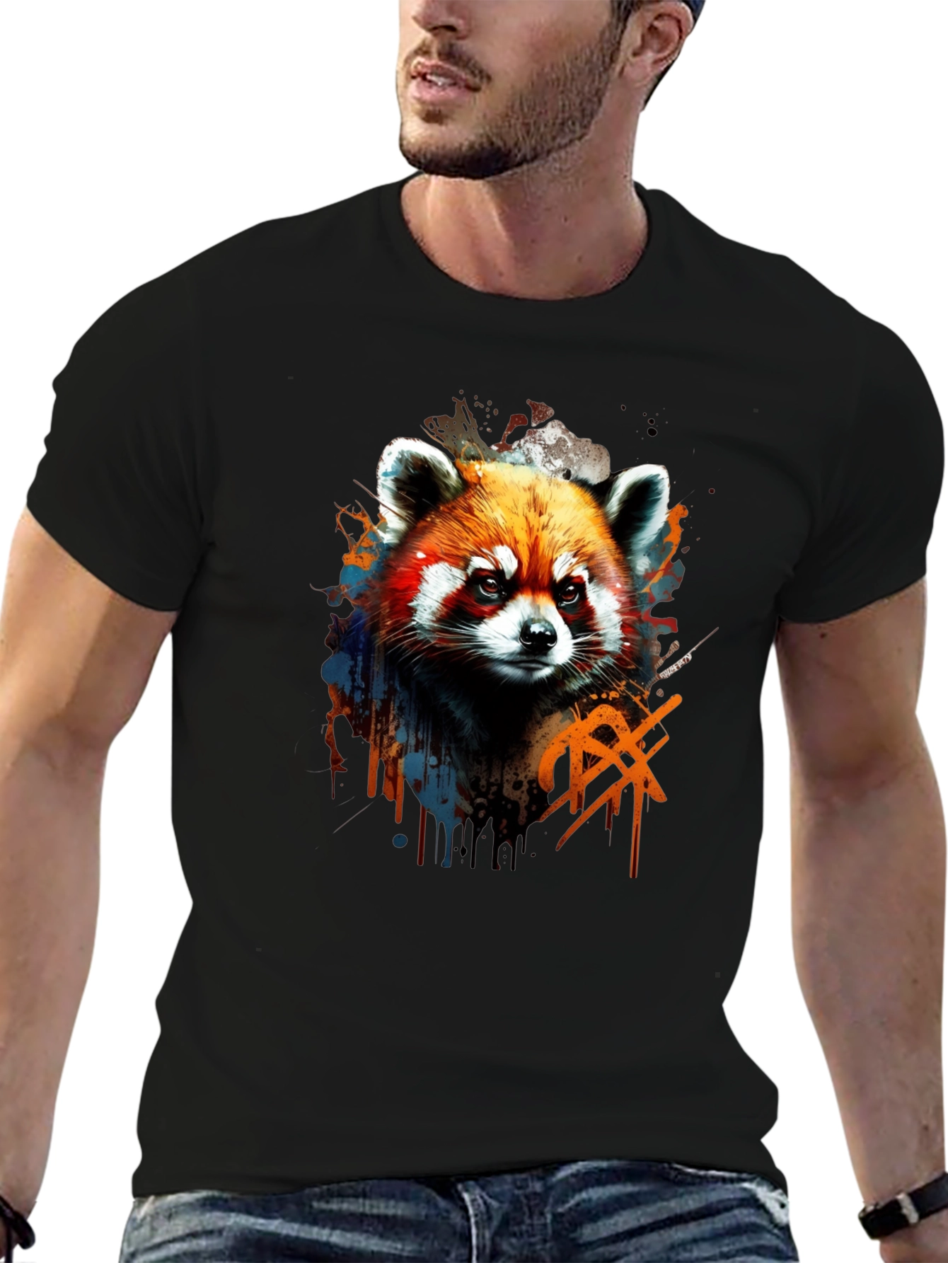 Red Panda Graphic Tee - Cool Animal Print Shirt