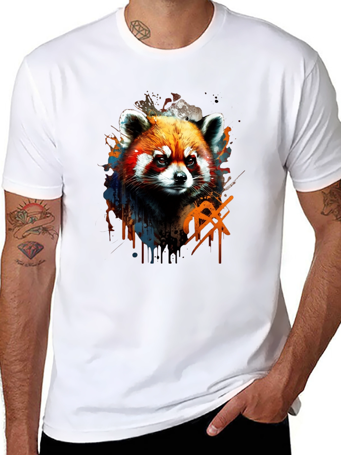 Red Panda Graphic Tee - Cool Animal Print Shirt