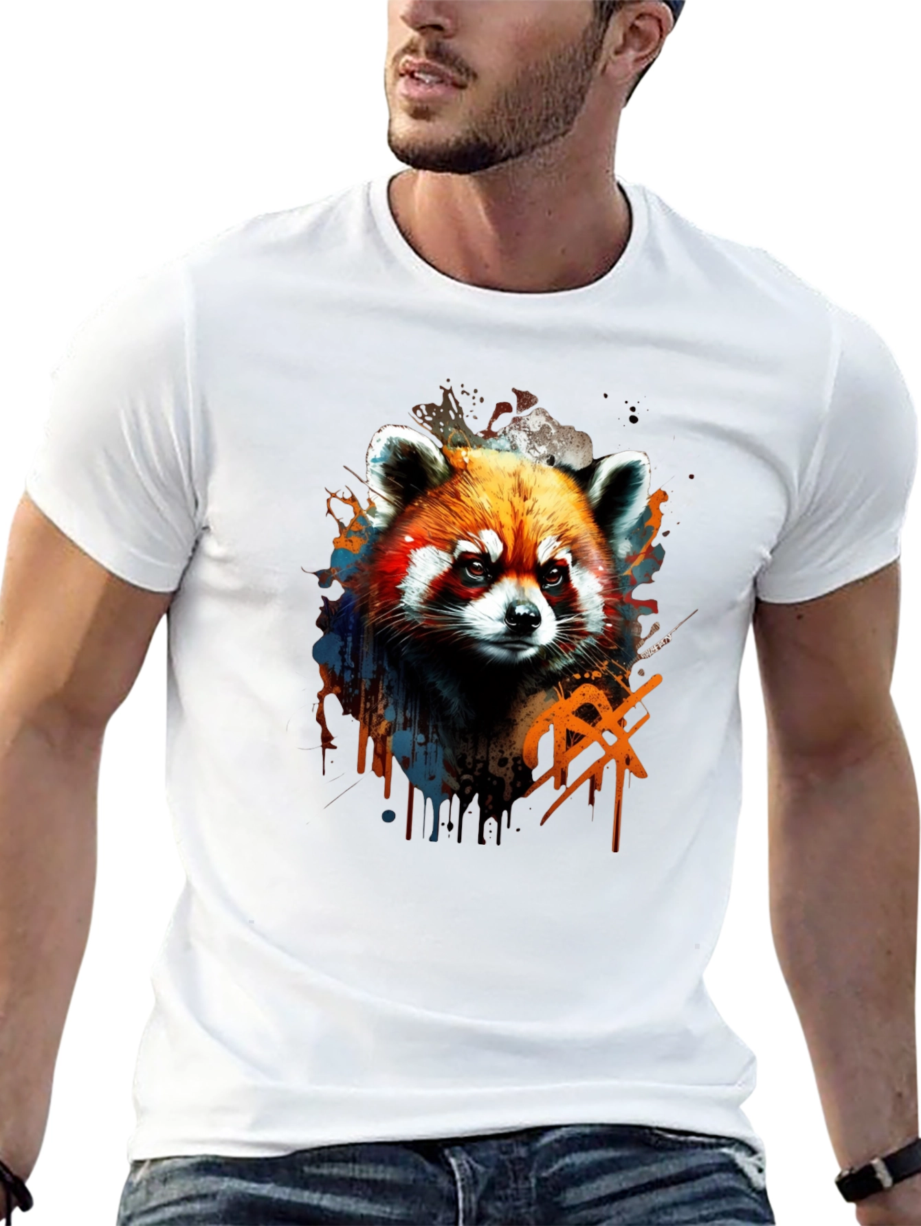 Red Panda Graphic Tee - Cool Animal Print Shirt