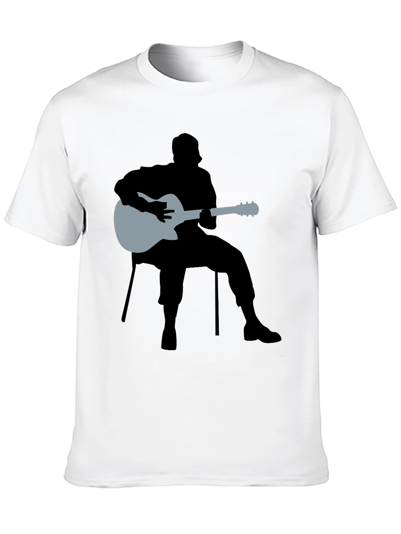 Guitar Man Graphic Tee - Black Cotton Shirt