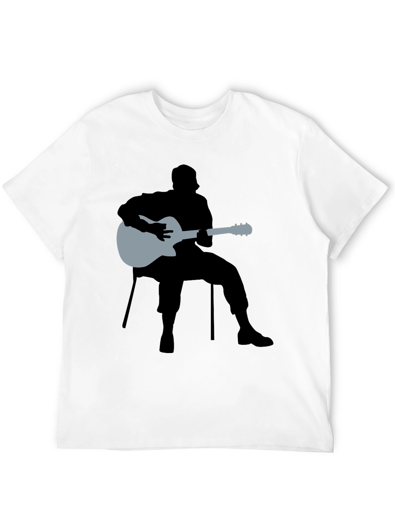 Guitar Man Graphic Tee - Black Cotton Shirt