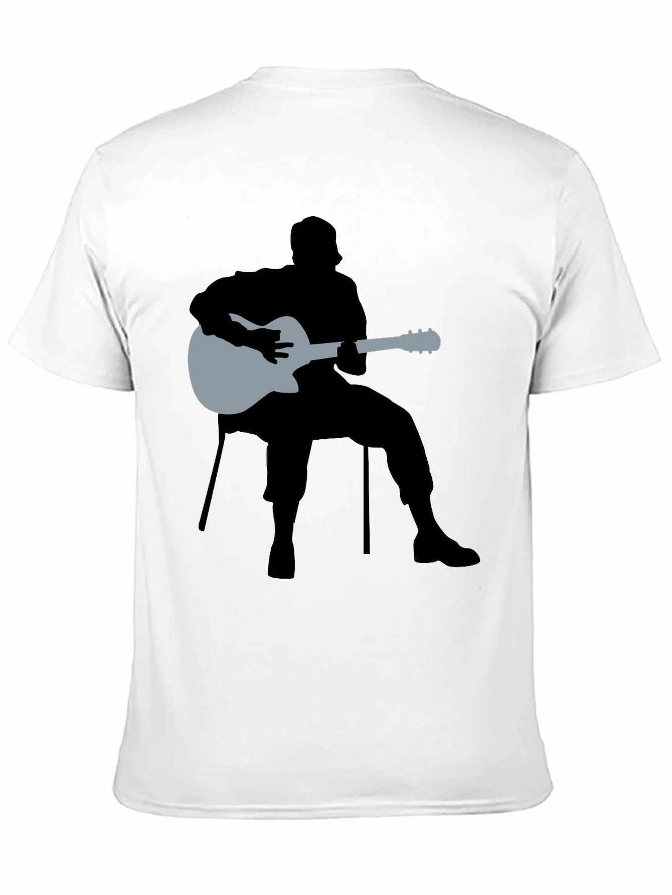 Guitar Man Graphic Tee - Black Cotton Shirt