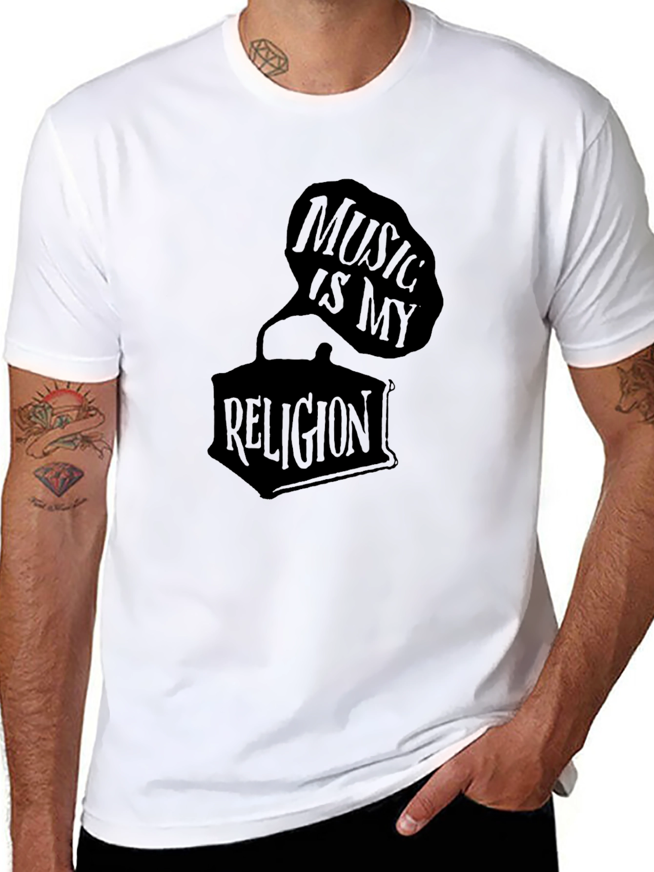 Music is My Religion T-Shirt - Classic Black Tee