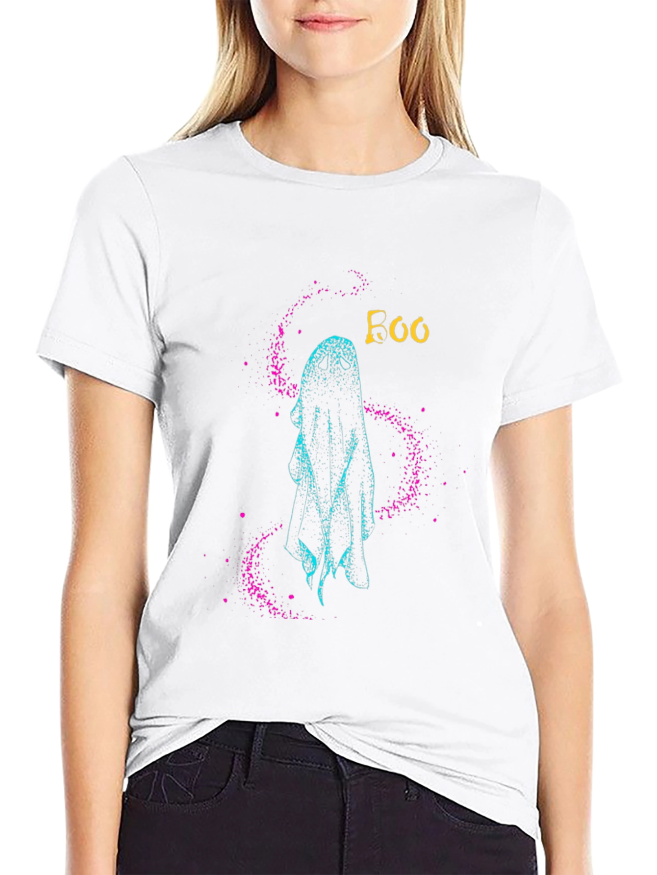 Boo Ghost Graphic T-Shirt - Halloween Fun