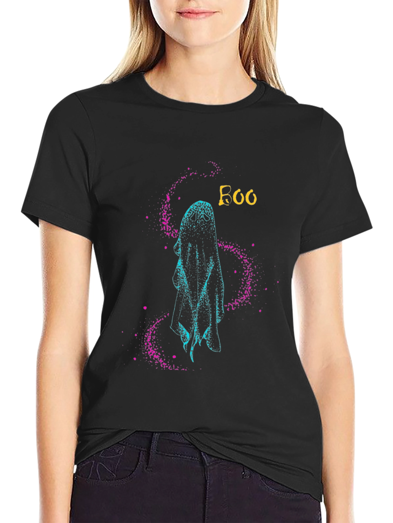 Boo Ghost Graphic T-Shirt - Halloween Fun