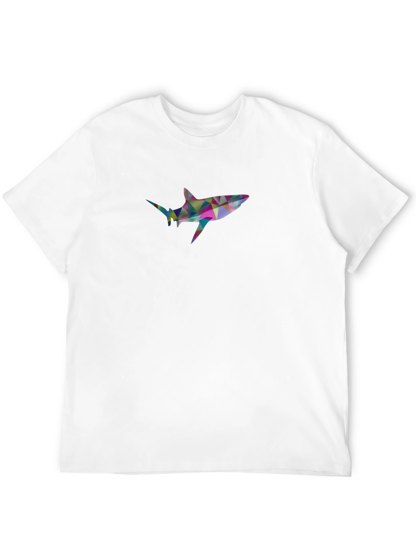 Geometric Shark Graphic Black T-Shirt