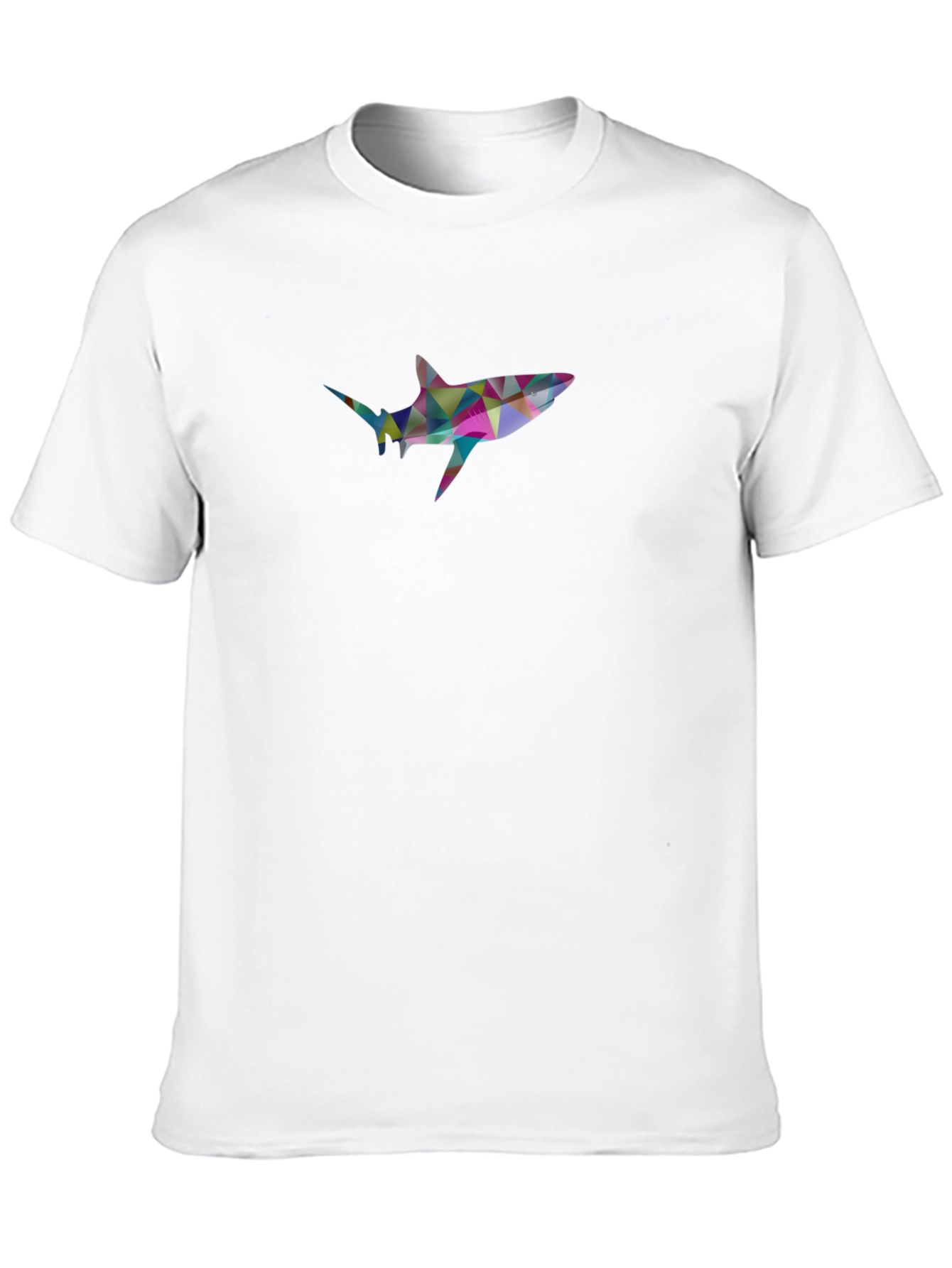 Geometric Shark Graphic Black T-Shirt