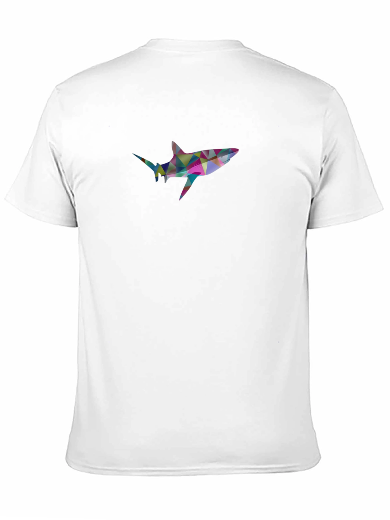 Geometric Shark Graphic Black T-Shirt