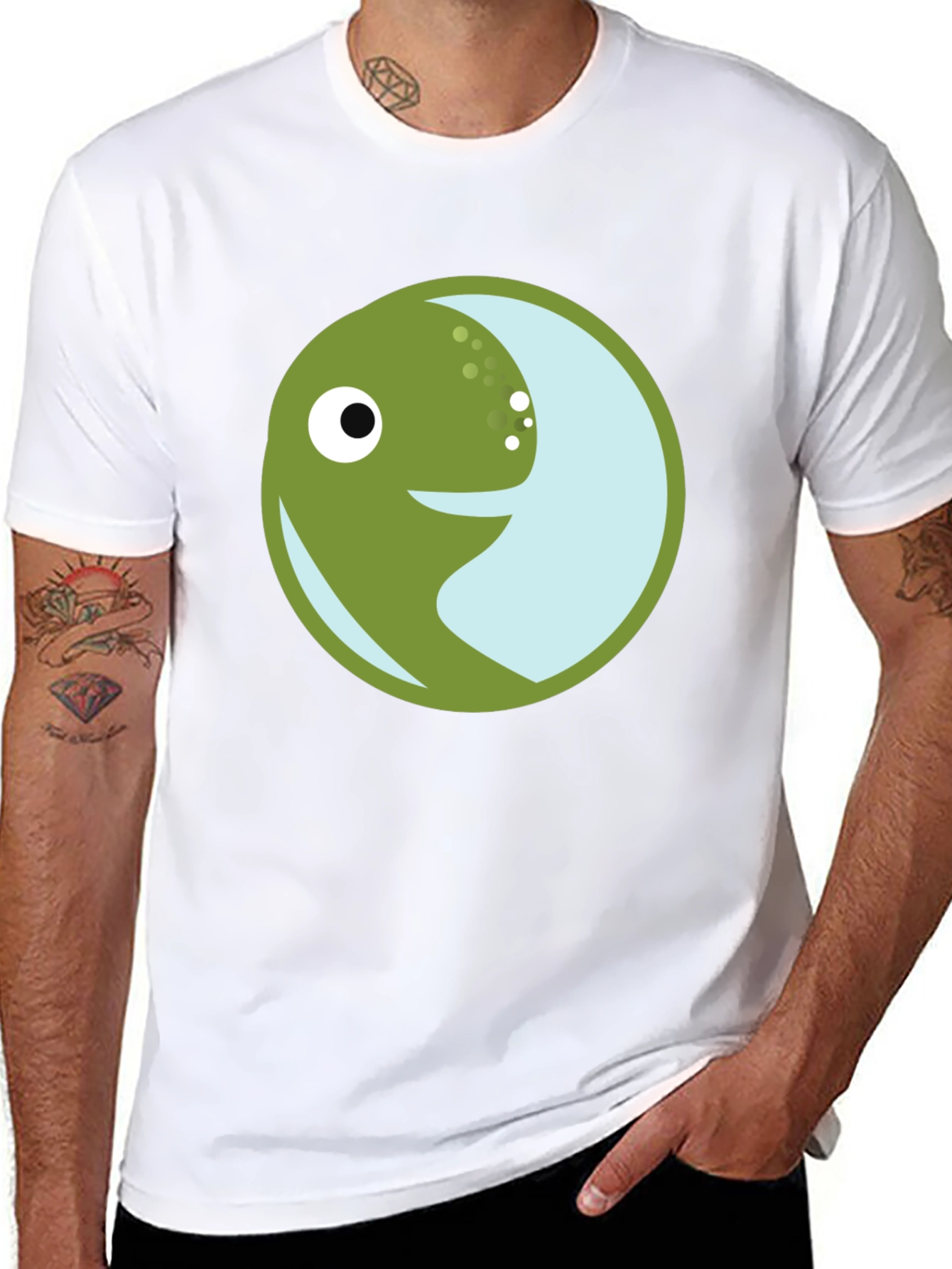 Smiling Circle Graphic T-Shirt - Black