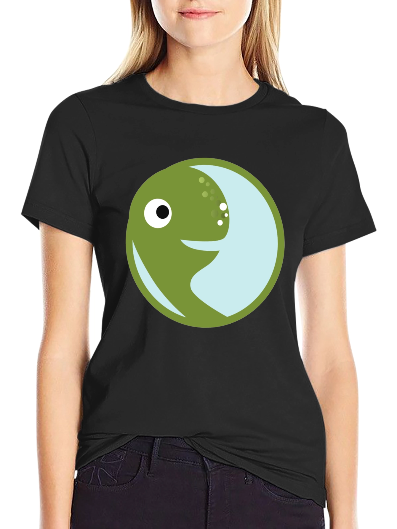 Smiling Circle Graphic T-Shirt - Black