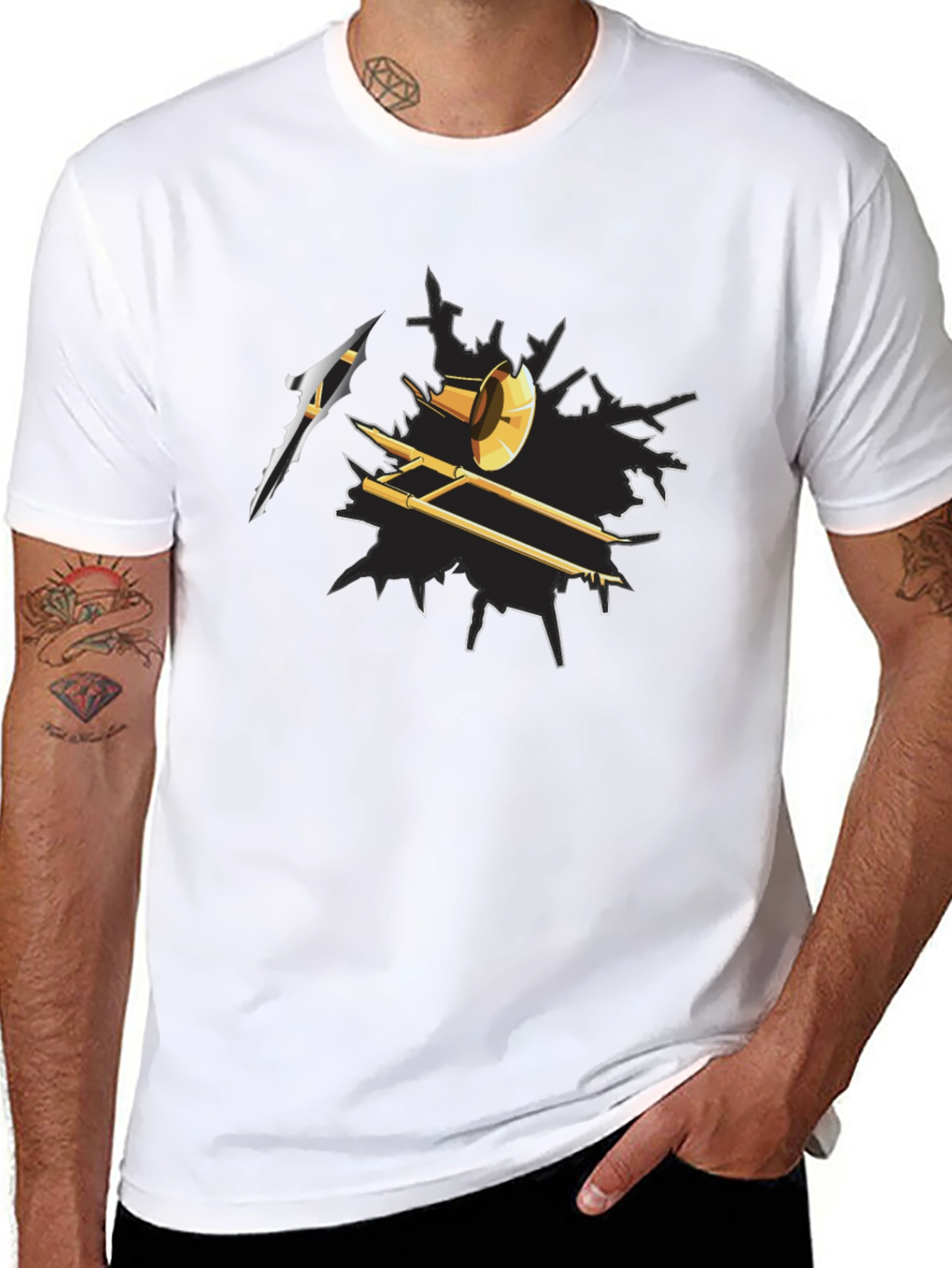 Trombone Graphic Tee - Music Lovers Gift