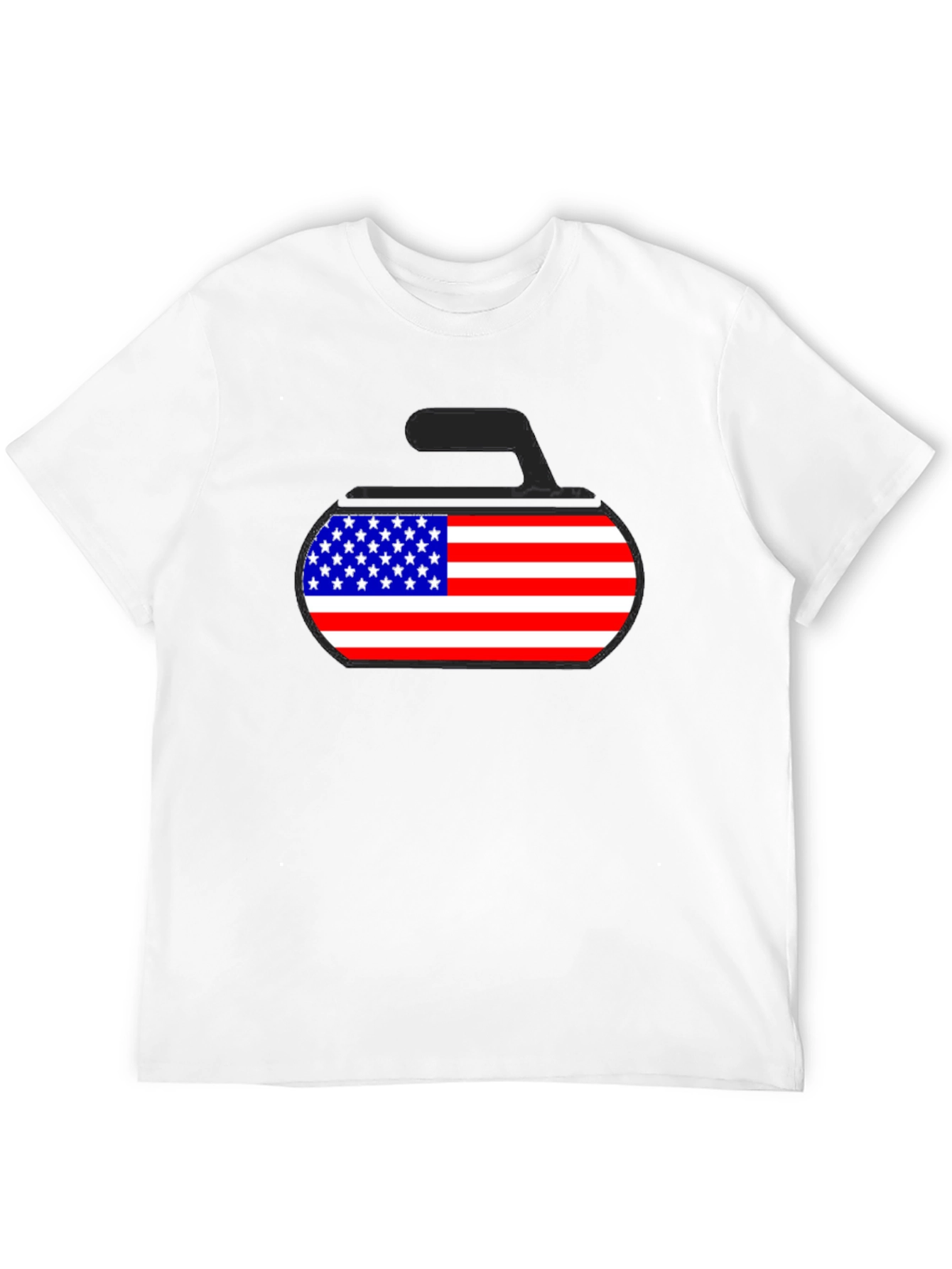 American Flag Curling Stone Graphic Tee
