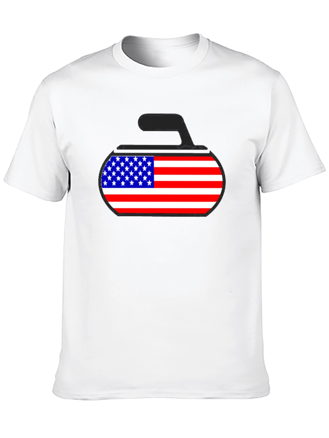 American Flag Curling Stone Graphic Tee