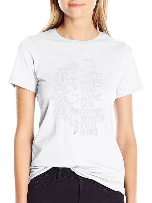 Motivational Lion Graphic T-Shirt - Never Quit