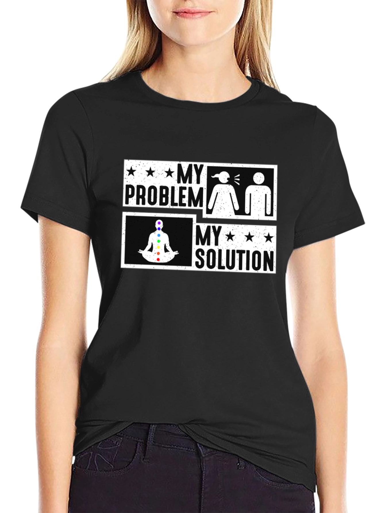 My Problem My Solution Yoga Chakra Graphic T-Shirt