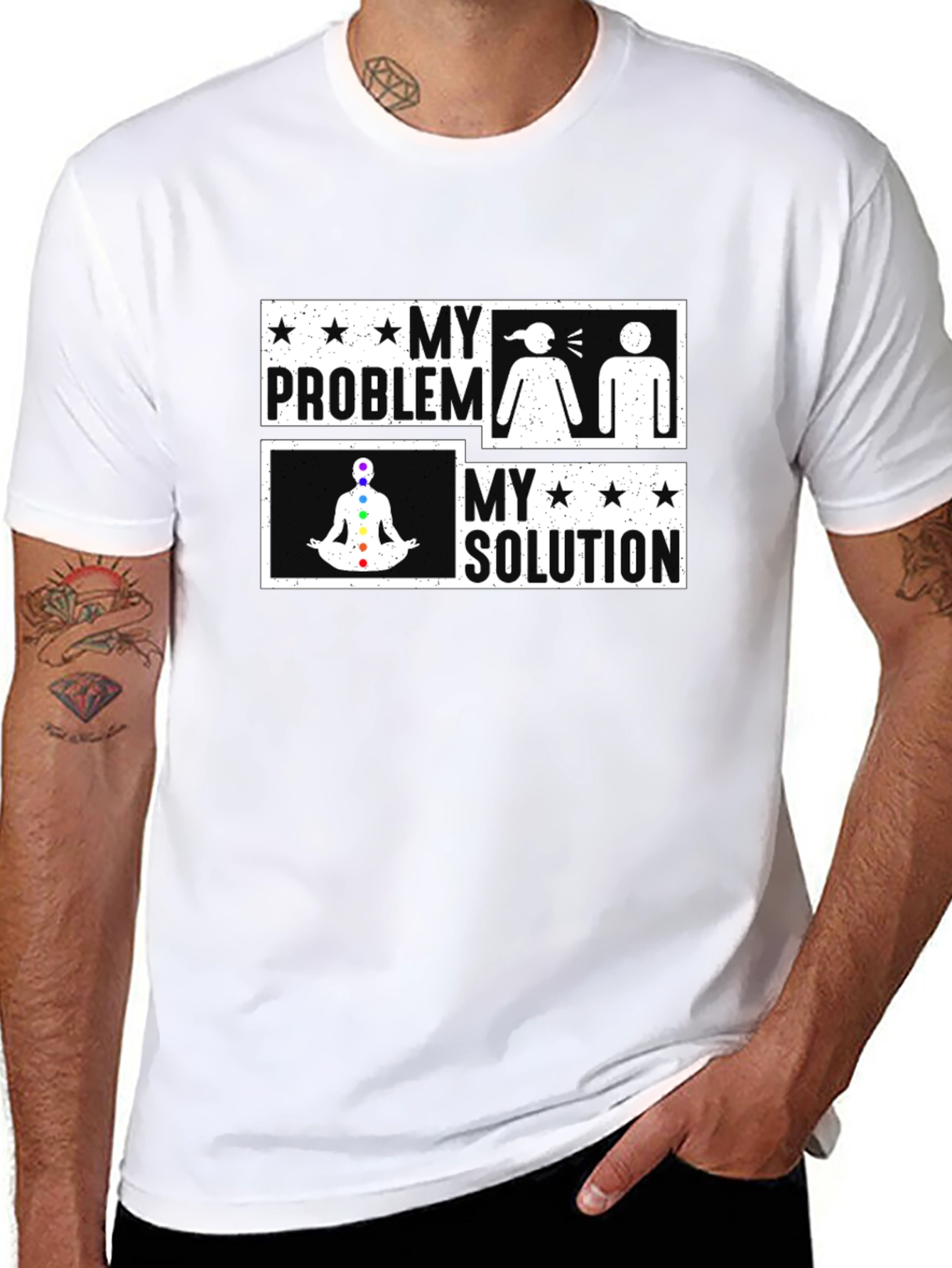 My Problem My Solution Yoga Chakra Graphic T-Shirt