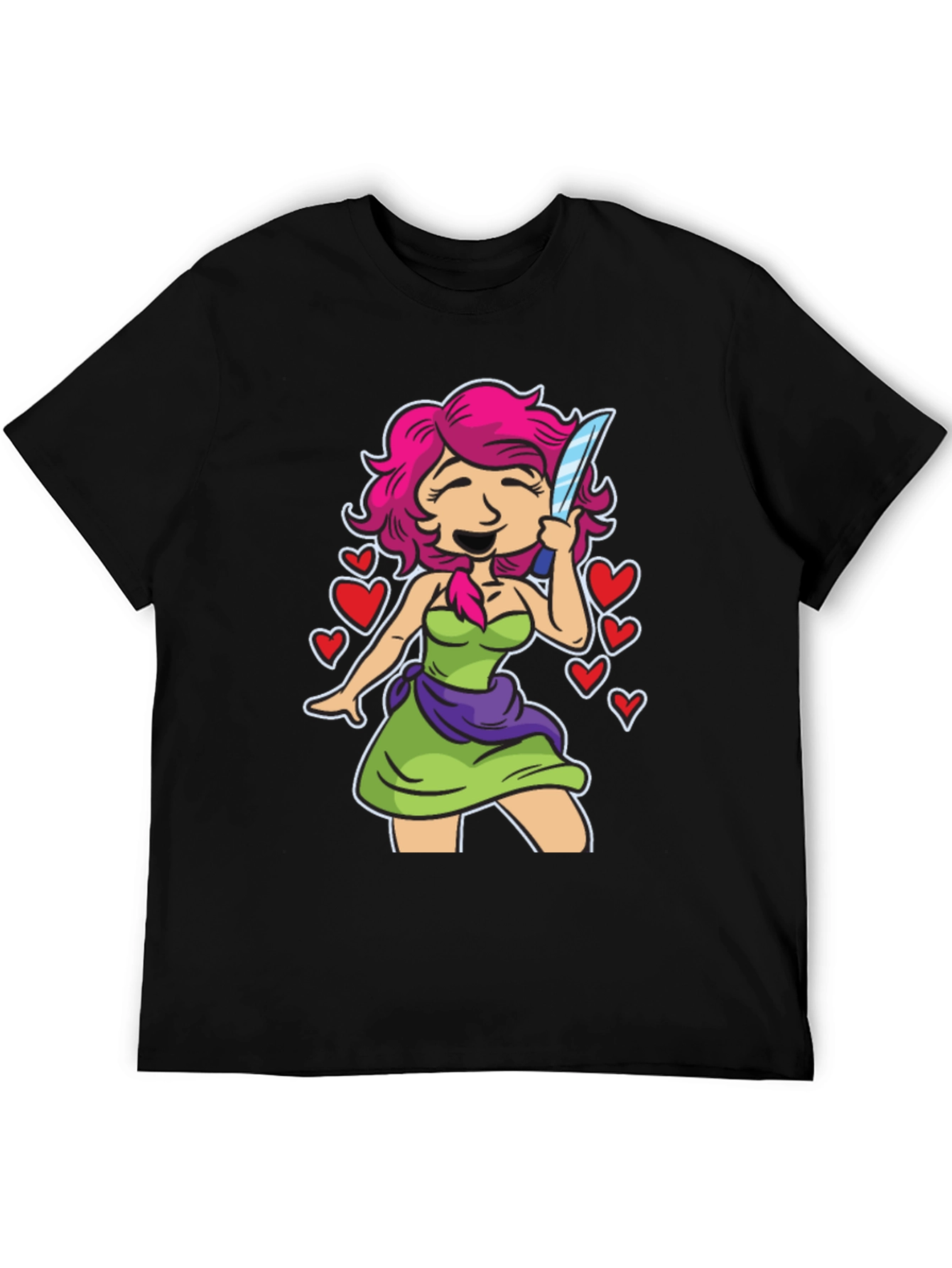 Girl With Knife T-Shirt - Edgy Cute Design