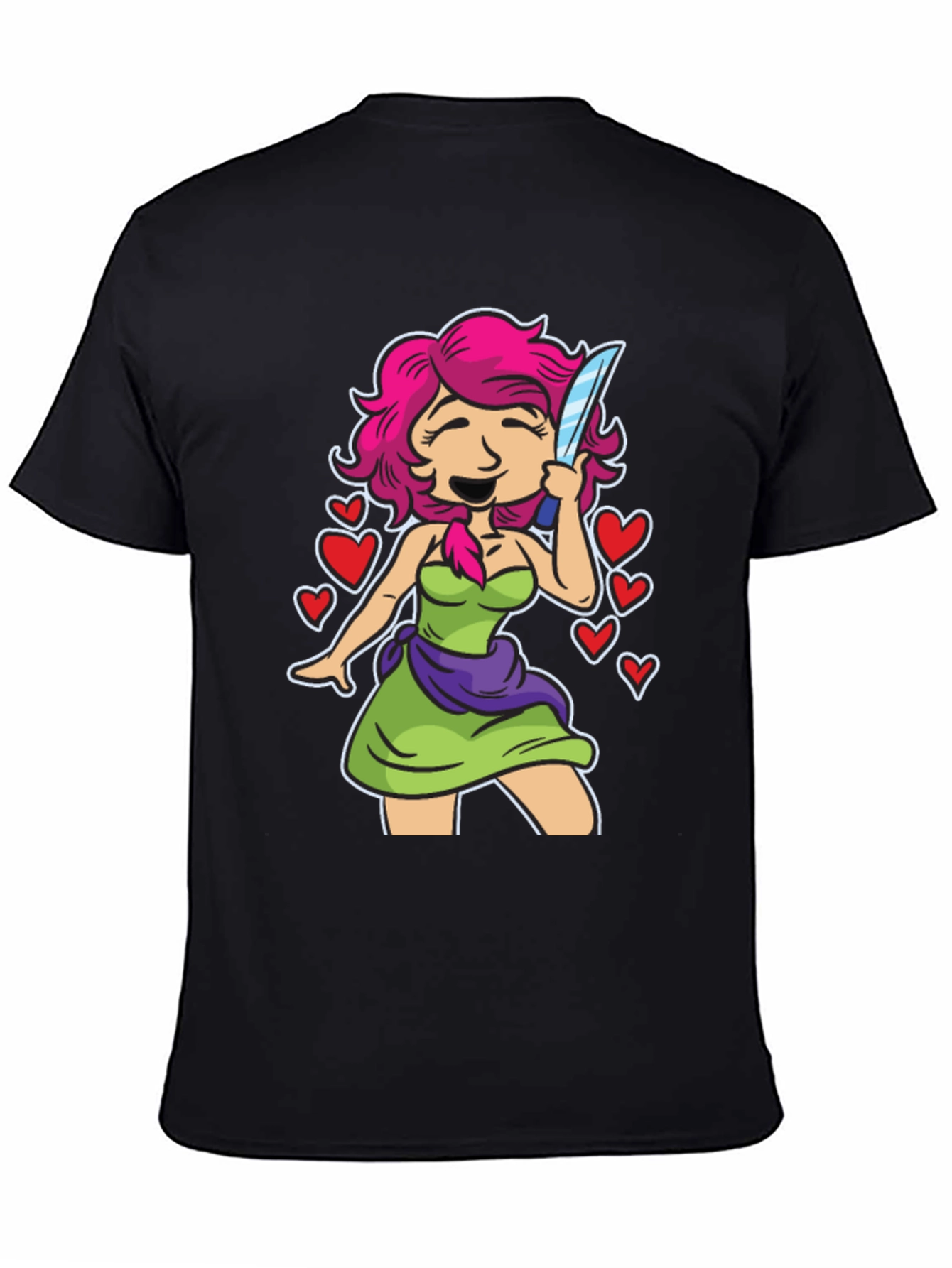 Girl With Knife T-Shirt - Edgy Cute Design