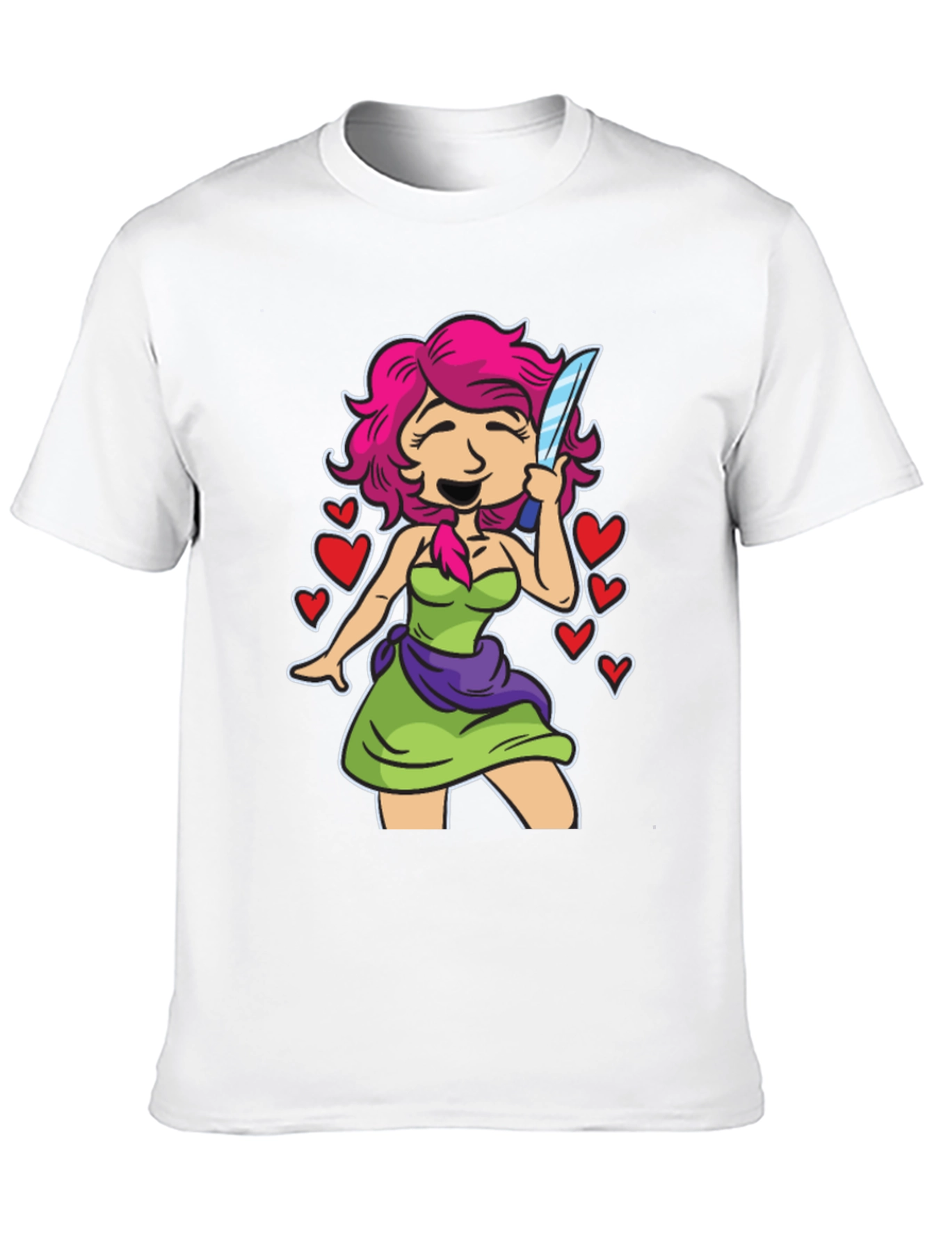 Girl With Knife T-Shirt - Edgy Cute Design