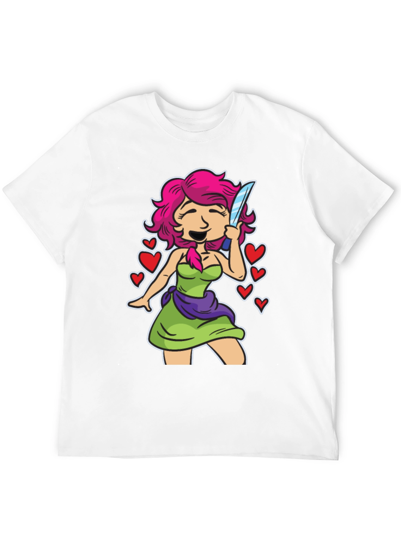 Girl With Knife T-Shirt - Edgy Cute Design