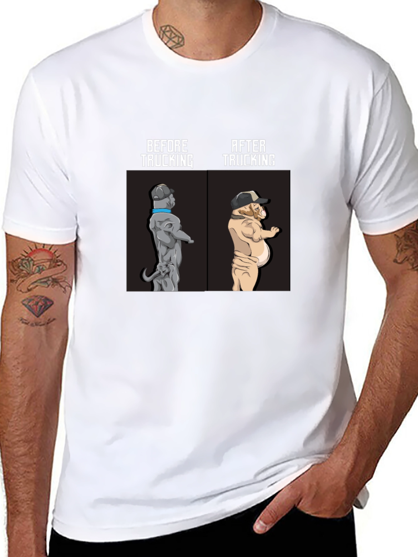 Trucking Bulldog Humor Tee