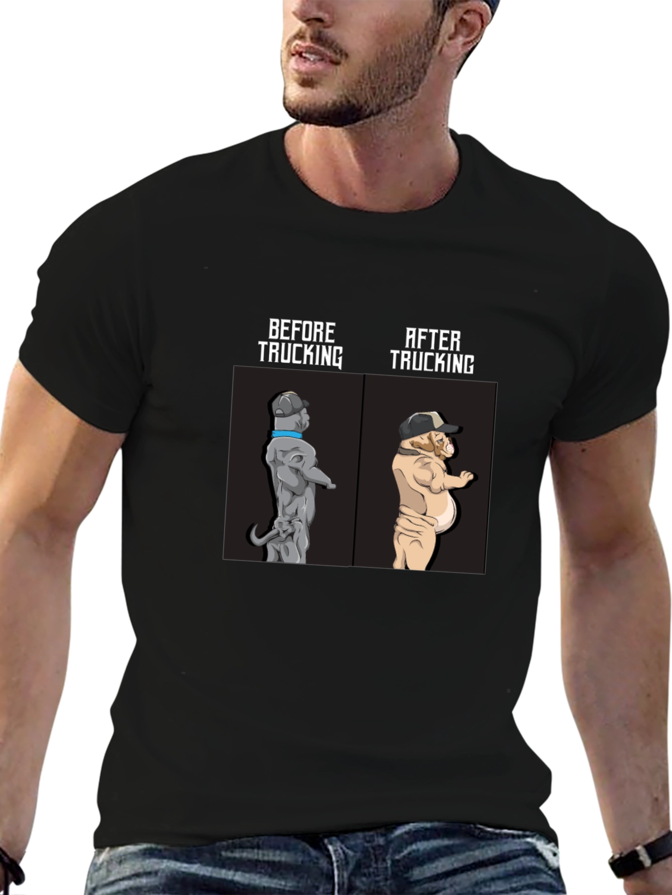 Trucking Bulldog Humor Tee